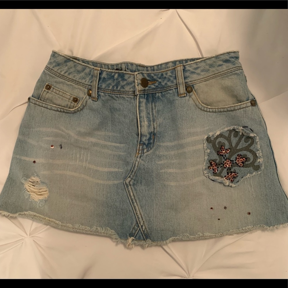 Free People Jean Skirt